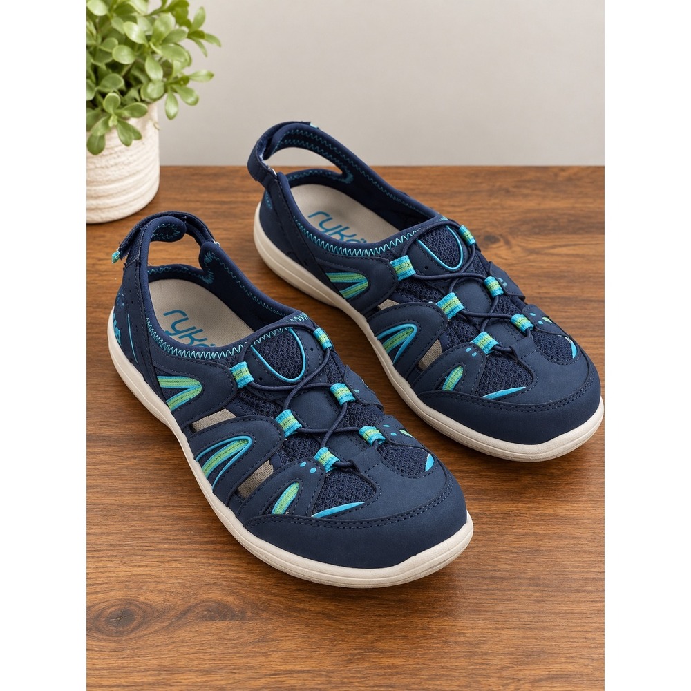 Ryka Hula Sport Women's 6.5 Navy Beach Fisherman Walking Sandals Water Shoes
